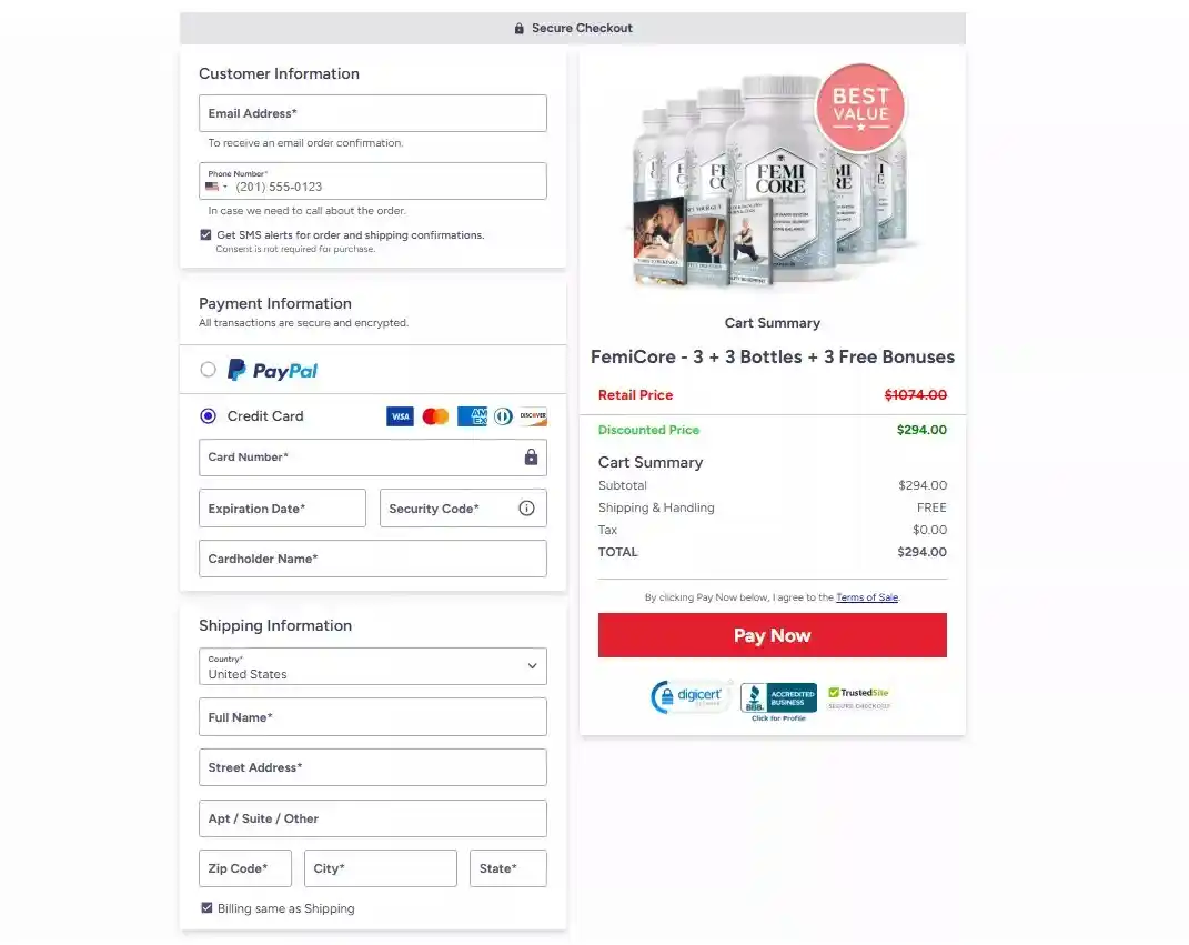 femicore-checkout-page